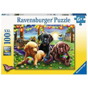 Jucarie Puzzle, Ravensburger, Catei la picnic, 100 piese, Multicolor