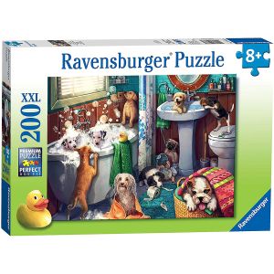 Jucarie Puzzle, Ravensburger, Catelusi in baie, 200 piese, Multicolor