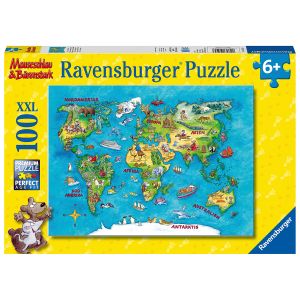 Jucarie Puzzle Ravensburger, Harta Calatorii, 100 piese, Multicolor