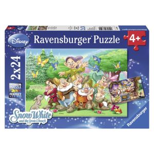 Jucarie Puzzle Cei Sapte Pitici, 2x24 piese, Ravensburger, Multicolor