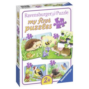 Jucarie Primul meu Puzzle Animale din padure, 2/4/6/8 Piese, Ravensburger, Multicolor