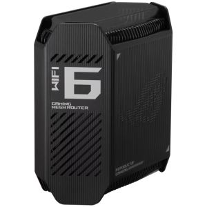 Router Mesh Gaming Wireless ASUS ROG Rapture GT6 (B-1-PK), AX10000, Tri-Band, acoperire 275m², Tri-Core 1.7GHz CPU, 256MB/512MB Flash/RAM, 2.5G port, AiProtection Pro, Beamforming, Link Aggregation, AiMesh, Negru