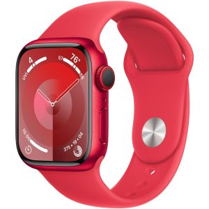 Apple Watch S9, GPS, Carcasa Red Aluminium 41mm, M/L, Red Sport Band