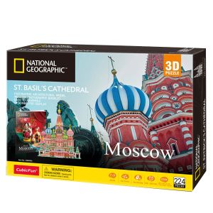 Jucarie Puzzle 3D, CubicFun, National Geographic, Moscova, 224 piese, Multicolor