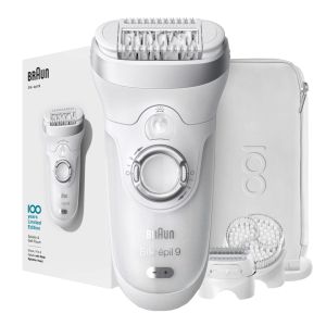 Epilator Braun Silk-epil 9 MBSES9, Wet & Dry, 40 pensete, 2 viteze, Alb