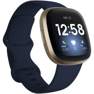 Ceas Smartwatch FITBIT Versa 3, Android/IOS, Midnight Soft Gold