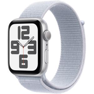 Apple Watch SE (2024), GPS + Cellular, Carcasa Silver Aluminium 40mm, Blue Cloud Sport Loop