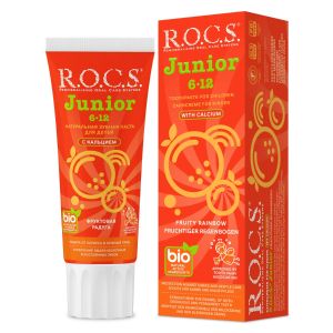 Pasta de dinti R.O.C.S. Junior Curcubeu de fructe, 74gr