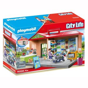 Jucarie Playmobil City Life, Set mobil magazin alimentar 70320