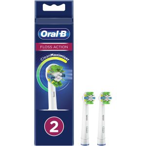Rezerve periuta de dinti electrica Oral-B Floss Action, Tehnologie CleanMaximiser, 2 buc, Alb