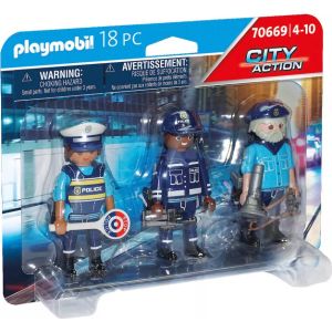 Jucarie Playmobil City Action, Set 3 Figurine politisti 70669
