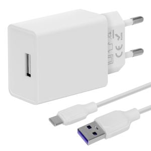 Set OBAL:ME incarcator retea USB-A 10W si cablu USB-A/USB-C, 1m, Alb