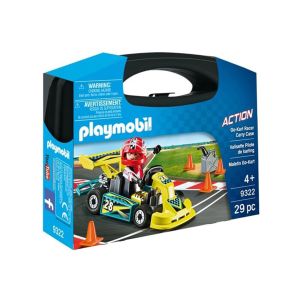 Jucarie Playmobil Action, Set portabil masinuta de curse 9322, Multicolor