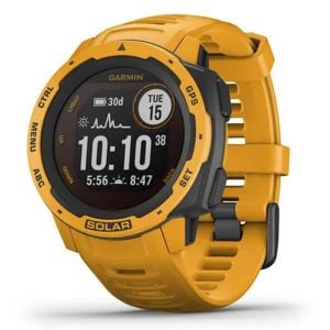 Ceas Smartwatch Garmin Instinct Solar Edition, 45mm, GPS, Polimer ranforsat cu fibre, Power Glass, Sunburst