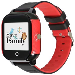 Ceas Smartwatch Savefamily Junior 2G, Chat privat, Apel, Buton SOS, Negru / Rosu