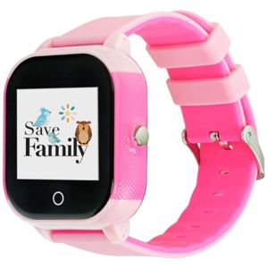 Ceas Smartwatch Savefamily Junior 2G, Chat privat, Apel, Buton SOS, Alb / Roz