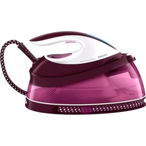 Statie de calcat cu abur Philips GC7842/40 PerfectCare Compact, talpa SteamGlide, OptimalTemp, 6.5 bari, abur 120 g/min, jet de abur 400g, rezervor fix 1.5L, sistem de detartrare Smart Calc Clean, blocare de siguranta la transport, oprire automata, Violet