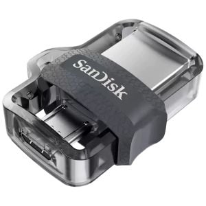 Stick de memorie USB SanDisk Ultra Dual Drive 256 GB, viteza pana la 150MB/s, USB 3.0, Negru