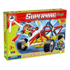Jucarie Set constructie, Supermag, Maxi Wheels, 76 piese, Multicolor