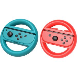 Suport gaming tip Volan iPega SW087 pentru Nintendo Switch Joy-Con, 2 Bucati, Rosu/Albastru