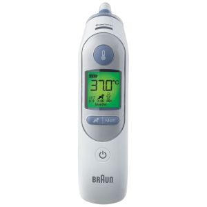 Termometru pentru copii cu infrarosu Braun ThermoScan 7 IRT 6520, Pentru ureche, Capac protectie, Alb