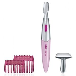 Trimmer Braun Silk Epil FG1100 3 in 1, 4 accesorii, Saculet pentru voiaj, Roz