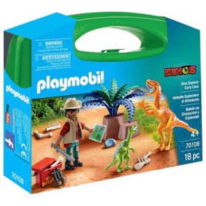 Jucarie Playmobil Dinos, Set Portabil Dinozauri, 70108, Multicolor