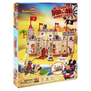 Jucarie Puzzle 3D Cubic Fun, Castelul Piratilor, 183 piese, Multicolor