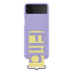 Husa telefon Samsung, Silicone Cover with Strap pentru Samsung Galaxy Z Flip3, Lavender