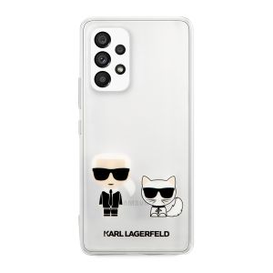 Husa telefon Karl Lagerfeld, Ikonik Karl and Choupette Case pentru Samsung Galaxy A53 5G, TPU, Transparent