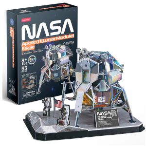 Jucarie Puzzle 3D Cubic Fun, NASA Modulul lunar Apollo 11, 93 piese, Multicolor