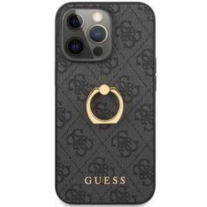 Husa de protectie Guess pentru iPhone 13 Pro Max cu inel, 4G, Gri