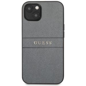 Husa telefon Guess pentru iPhone 13, Leather Saffiano, Plastic, Gri