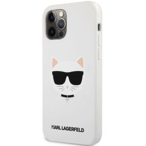 Husa telefon iPhone 12/12 Pro, Karl Lagerfeld, Choupette Head, Silicon, KLHCP12MSLCHWH, Light White