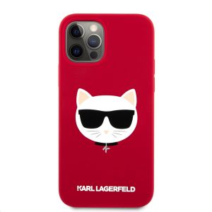Husa telefon iPhone 12/12 Pro, Karl Lagerfeld, Choupette Head, Silicon, KLHCP12MSLCHRE, Red