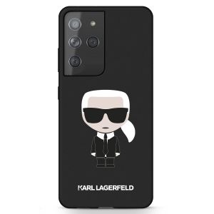 Husa telefon Samsung Galaxy S21 Ultra, Karl Lagerfeld, Iconic Full Body, Silicon, KLHCS21LSLFKBK, Black