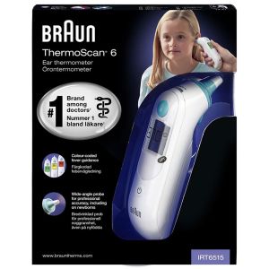 Termometru pentru bebelusi, Braun, IRT 6515, Thermoscan 6, LCD, Alb