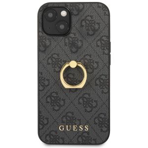 Husa de protectie cu inel Guess, 4G, pentru iPhone 13 mini, GUHCP13S4GMRGR, Gri