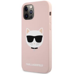 Husa telefon iPhone 12 Pro Max, Karl Lagerfeld, Choupette Head, Silicon, KLHCP12LSLCHLP, Pink