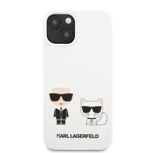 Husa telefon Karl Lagerfeld pentru iPhone 13, Karl Lagerfeld and Choupette, White