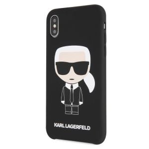 Husa telefon Karl Lagerfeld pentru iPhone X/Xs, Karl Lagerfeld Full Body, Silicon, KLHCPXSLFKBK, Black