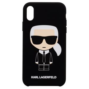Husa telefon Karl Lagerfeld pentru iPhone Xr, Full Body Iconic, Silicon, Black