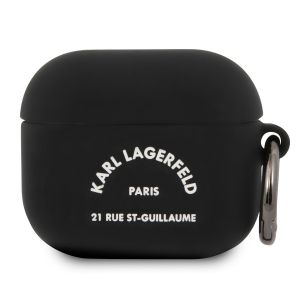 Husa casti Karl Lagerfeld, Rue St Guillaume Silicone Case pentru Apple Airpods 3, Negru