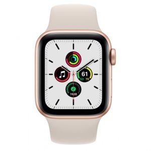 Apple Watch SE(v2), GPS, Regular, Gold Aluminium Case 40mm, Starlight Sport Band 