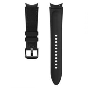 Curea pentru Samsung Galaxy Watch4 si Watch4 Classic, Hybrid Leather, M/L, Black