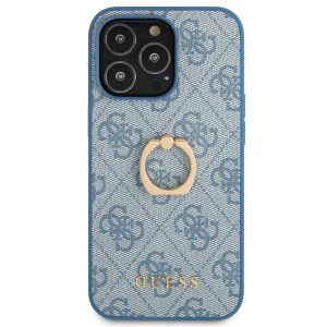 Husa de protectie Guess pentru iPhone 13 Pro Max cu inel, 4G, Albastru