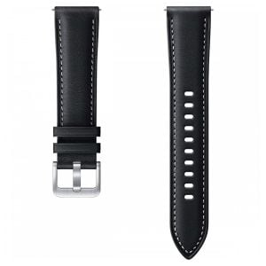 Curea Smartwatch Samsung Stitch Leather Band pentru Samsung Galaxy Watch3, 20 mm, S/M, Piele, Negru