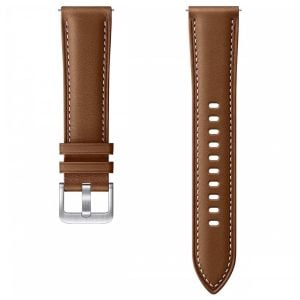 Curea Smartwatch Samsung Stitch Leather Band pentru Samsung Galaxy Watch3, 20 mm, S/M, Piele, Maro
