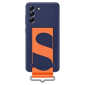 Husa de protectie telefon Samsung, Silicone Cover Strap pentru Samsung Galaxy S21 FE, Navy