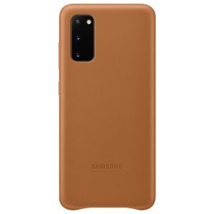Husa de protectie telefon Samsung Leather Cover pentru Samsung Galaxy S20, EF-VG980LAEGEU, Piele, Maro